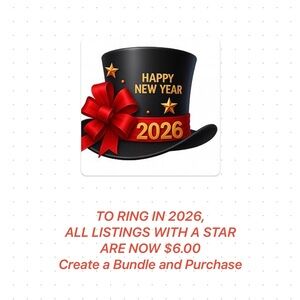 ALL ITEMS WITH A GOLD STAR IN THE LISTING TITLE ARE $6.00